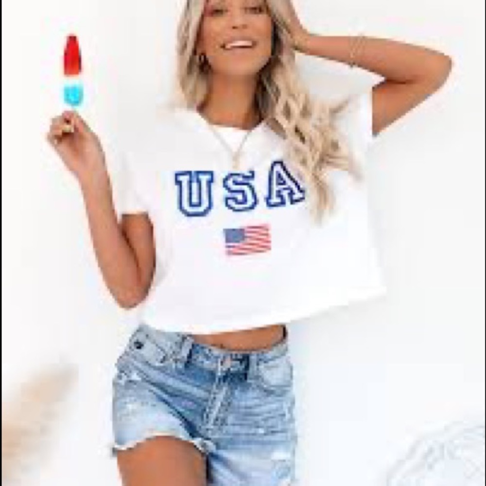 VICI DOLL USA CROP TOP Tee shirt